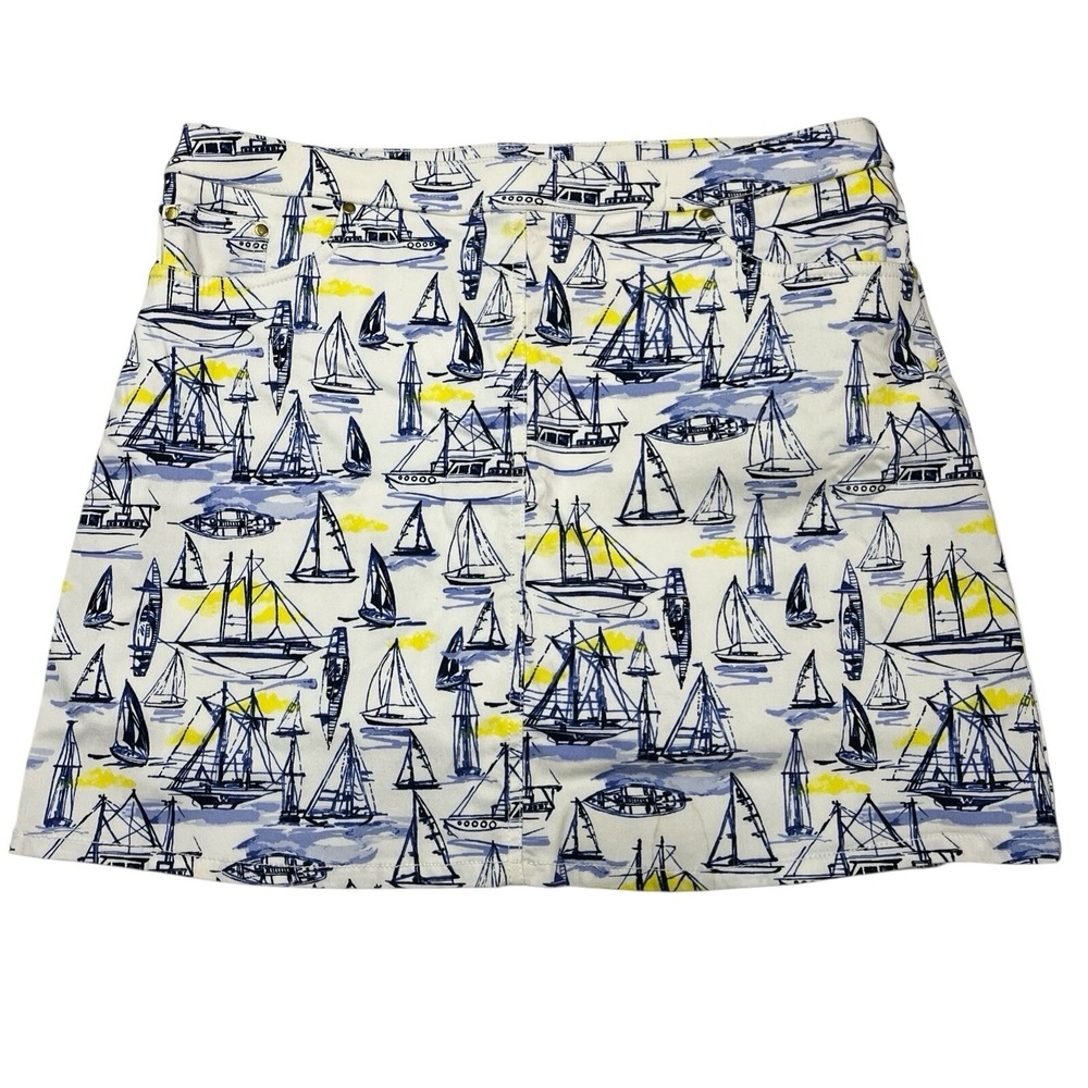 Hearts Of Palm Skort‎ Skirt 14P Sailboat Nautical Golf Sailing Resort Vacation